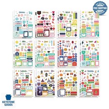 24 Sheets Seasonal Holiday Planner Stickers for Scrapbooking Calendar