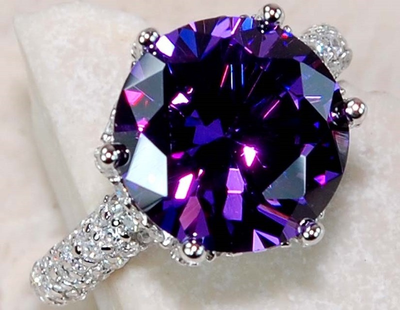 2CT  Amethyst 925 Sterling Silver Ring Jewelry Sz 6 G1-1