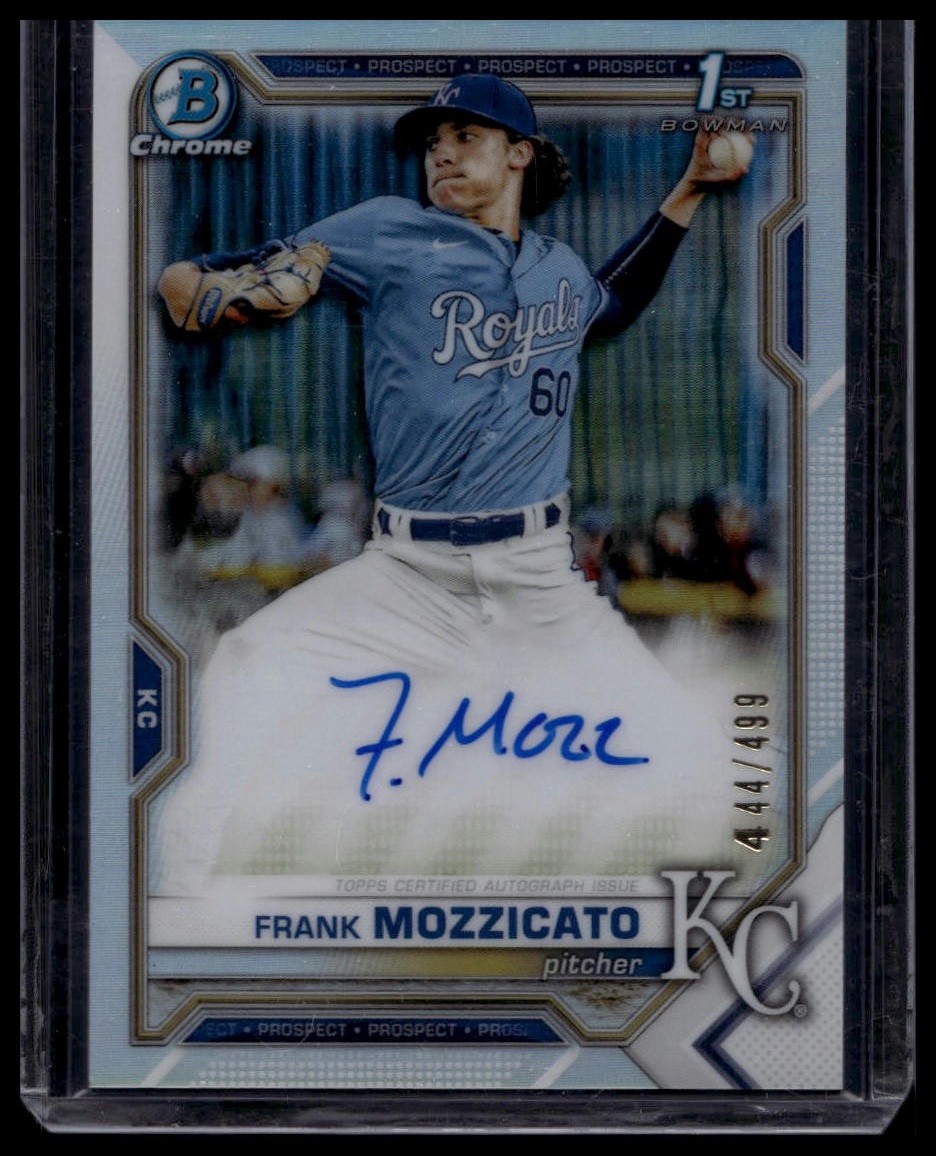Frank Mozzicato 2021 Bowman Draft #CDA-FM Chrome 1st Auto Refractor /499 Royals