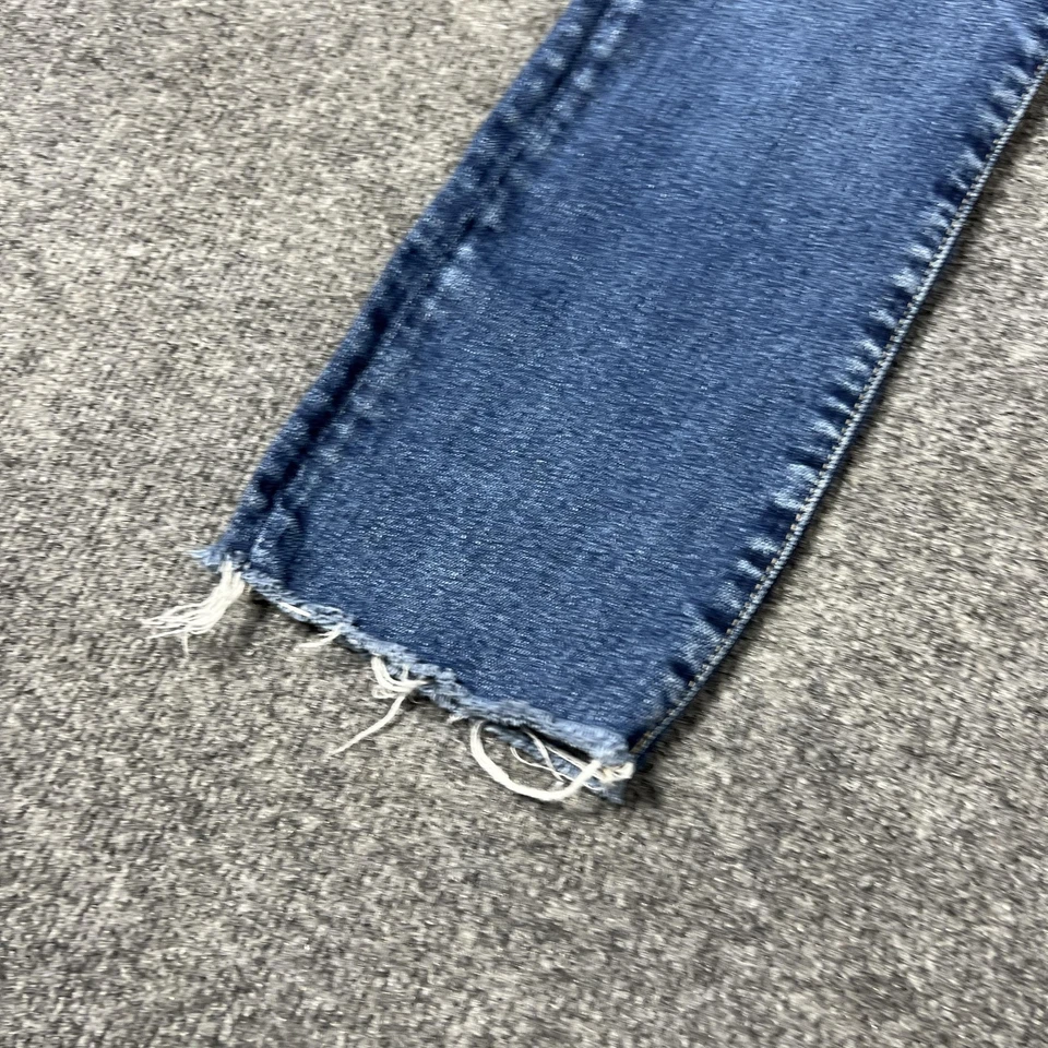 Pantalones de mezclilla AG Mari para mujer 27 tiro alto ajustados dobladillo recto crudo tela japonesa Foto 3 de 4