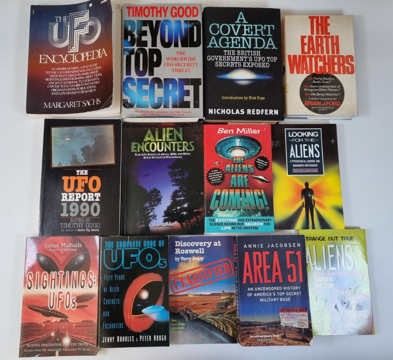13 x UFO Book Bundle Alien Encounters Area 51 Sightings Paperback Hardback