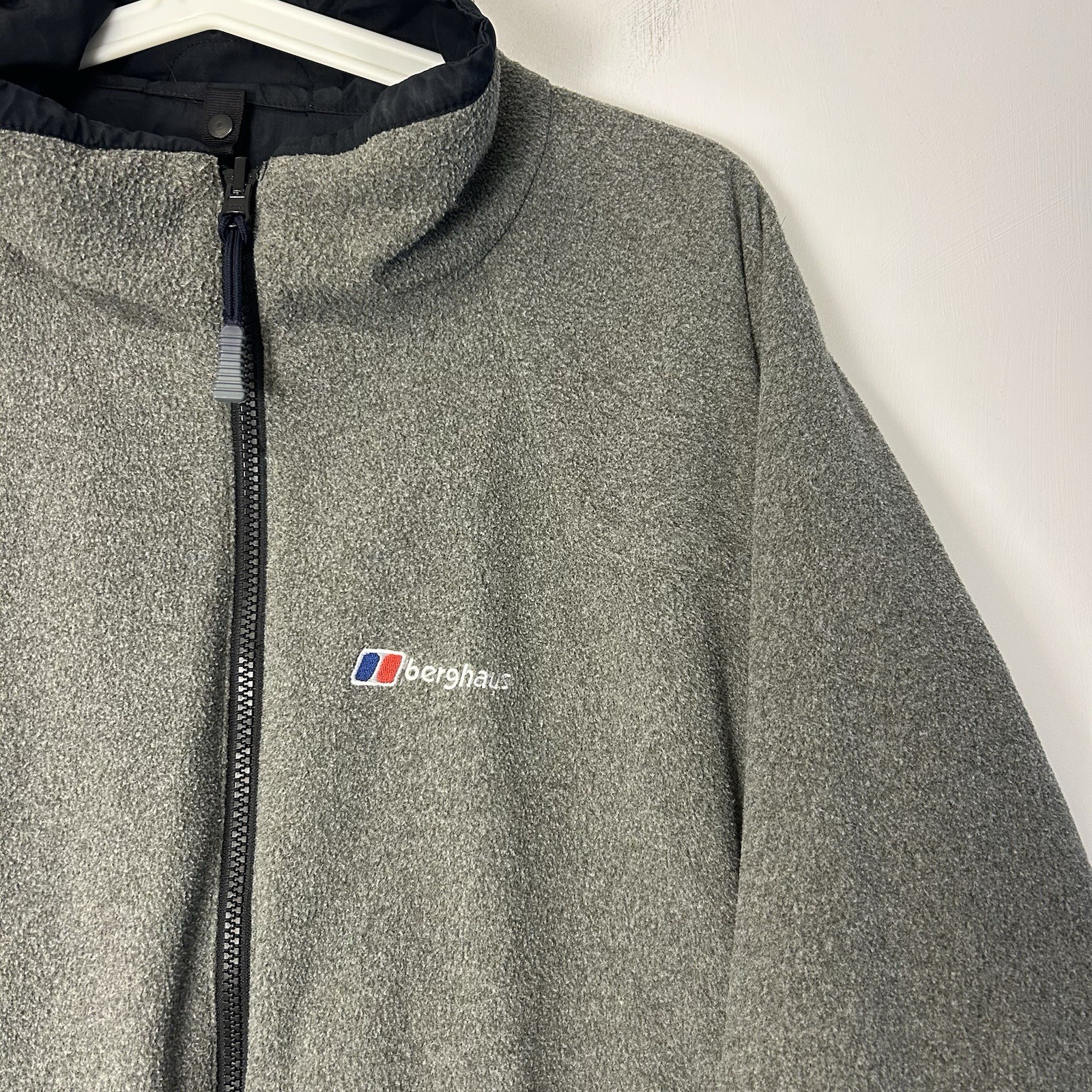 Berghaus Reversible Fleece Jacket Windbreaker Grey Black Men’s Full Zip Coat XL image 7