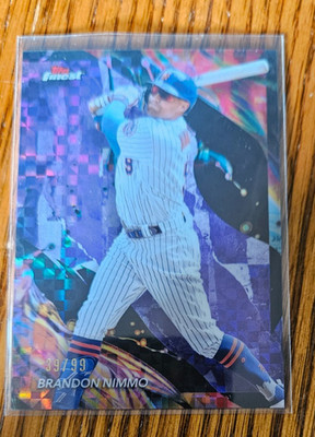 Brandon Nimmo -2024 Topps Finest Uncommon Purple Checkerboard #/99 No.164 - Mets