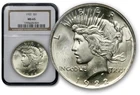 1922 $1 Peace Silver Dollar - NGC MS 65 - Blast White  C1009