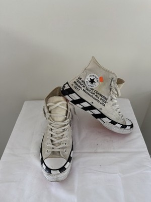 Converse x Off-White Chuck 70 High Top Lace-Up Sneakers White/Black 163862C