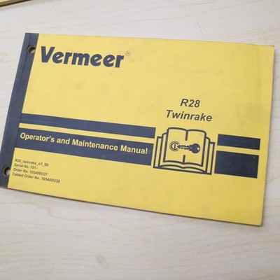 VERMEER R28 TWINRAKE Owner Operator Operation Maintenance Manual book guide