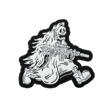 Grim Reaper Airsoft Patch Velcr0 M4 Rifle Running Reaper Tactical Badge Sticky