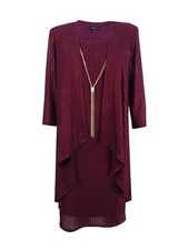 R&M Richards Women's Shift Dress and Draped Jacket