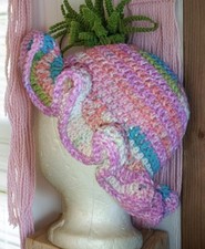 Handmade crochet Multi Color hat ruffle