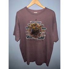 Vintage Prairie Mountain Alaska Moose T Shirt XL Purple Made in USA 90s Graphic