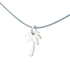 Palm Silver Earring Gr Silver + Surf With Necklace And Cham Bracelet