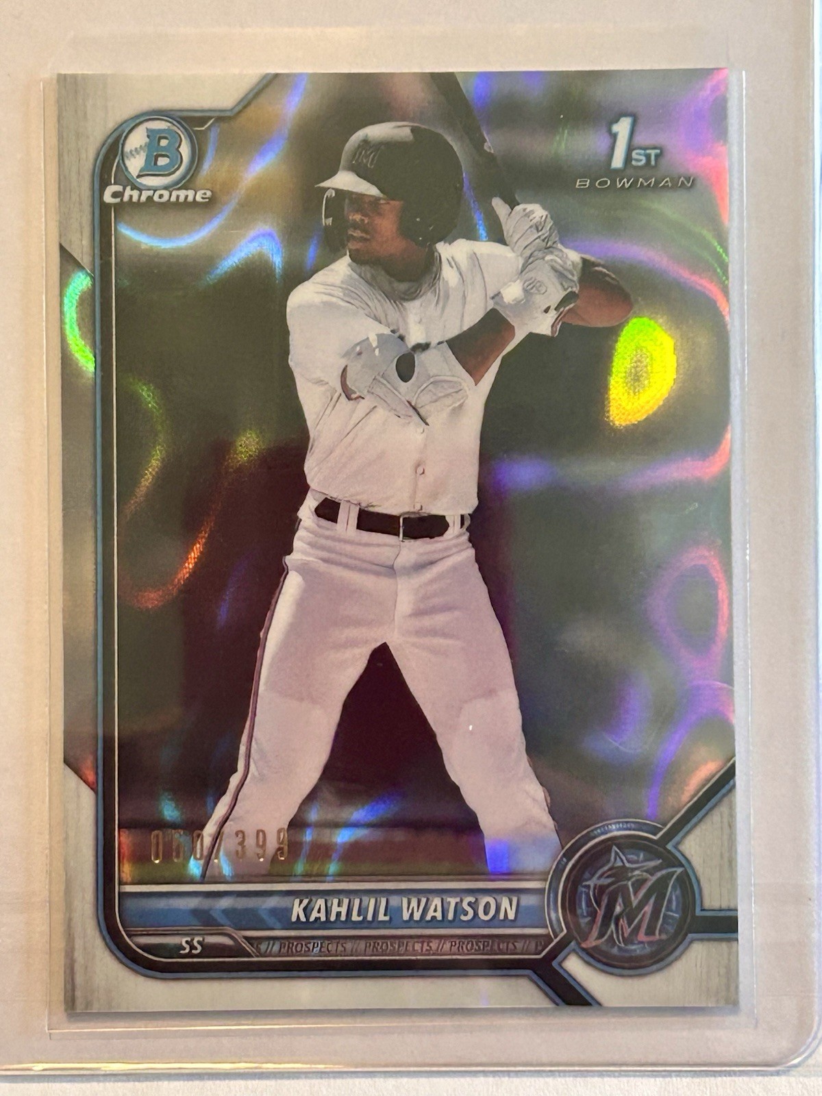 2022 Bowman - Chrome Prospects Kahlil Watson #BCP-3 Lava Refractor 050/399 1st