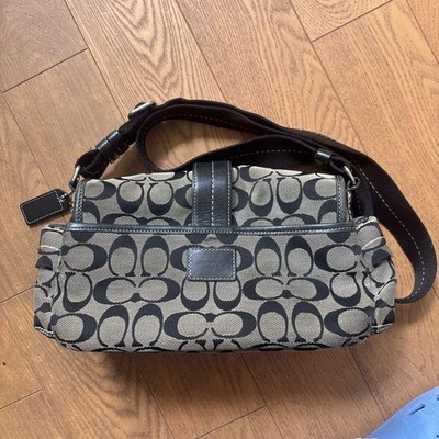 COACH Soho Black 06835 Signature Shoulder Bag Used item For Woman