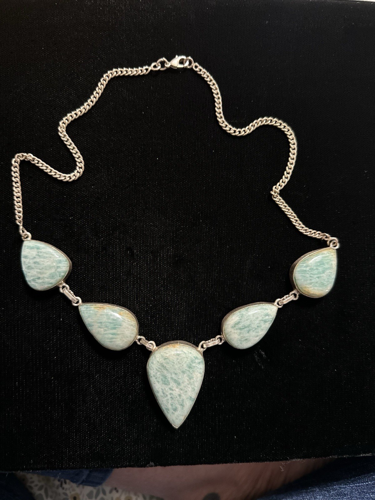 Amazonite Sterling Silver Statement Necklace - image 1