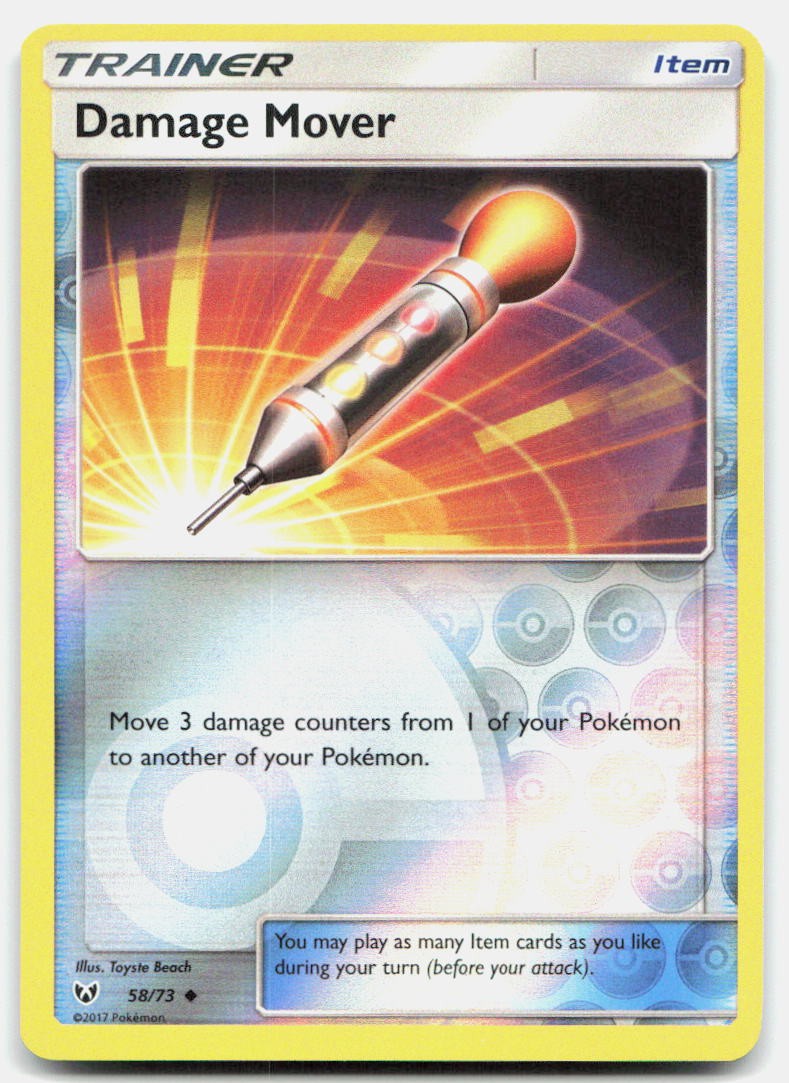Shining Legends Damage Mover NM Reverse Holo Uncommon Pokemon Tcg Card