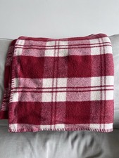 Melin Tregwynt Welsh Blanket Ivory White Check Plaid Throw 100% Wool Vintage
