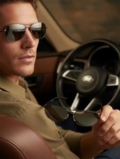 Foster Grant Metal Frame Generator Driving Sunglasses W/Spring Hinges