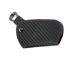 Car Black Genuine Leather Key Case Carbon Fiber Bag For Bmw 1 2 3 4 5 6 7 Series