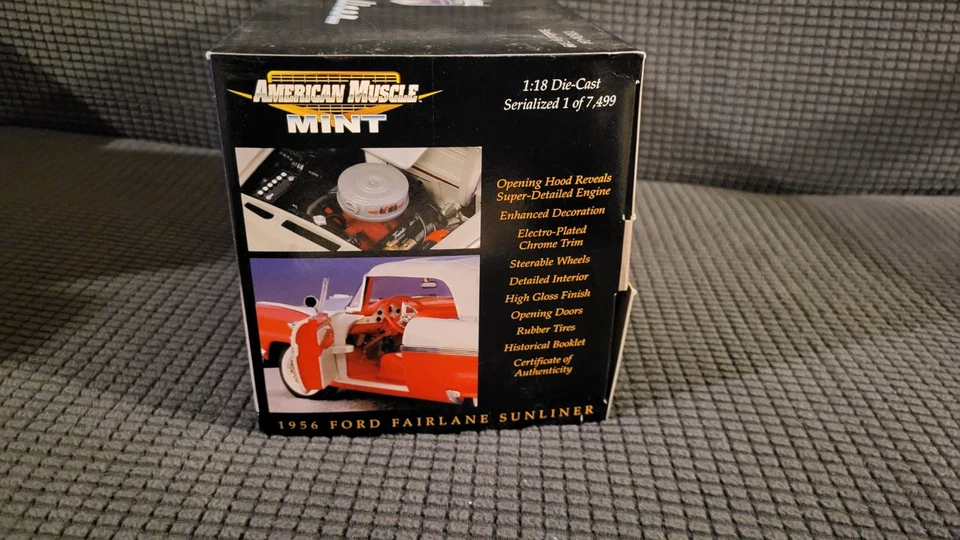 Ertl American Muscle Mint 1/18 Diecast Red & White 1956 Ford Fairlane Sunliner - Image 4 of 4