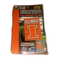 Illinois Illini University Embroidered 44 inches X 28 inches Flag Banner New