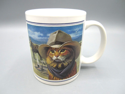 ''New'' Leanin Tree Bryan Moon 1996 Cowboy Cat Coffee Tea Mug 16 oz. (265)