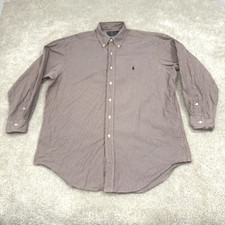 Vintage Ralph Lauren Yarmouth Shirt Mens 16 32/33 Oxford Button Up Plaid Maroon