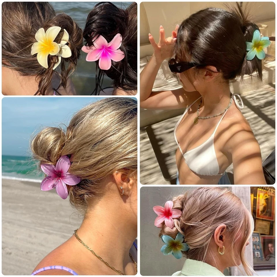 6-Pack Flower Claw Clips for Women Hawaiian Hair Accessories - Image 3 of 4