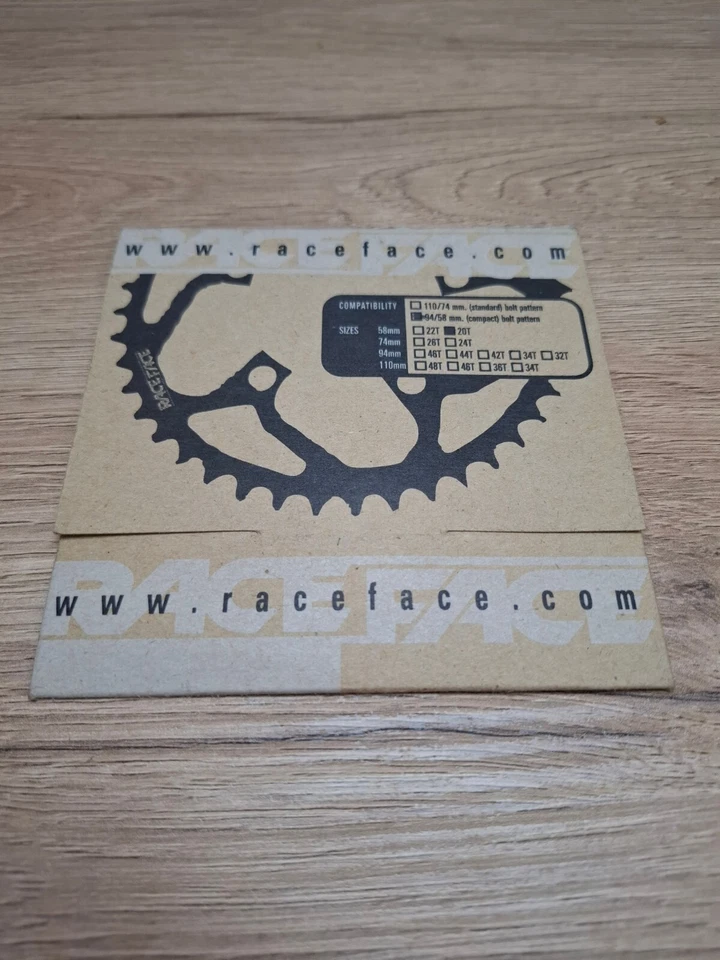 Piñón de plato RaceFace retro vintage para piezas de bicicleta nuevo en caja - 94 mm, 20T Foto 4 de 4