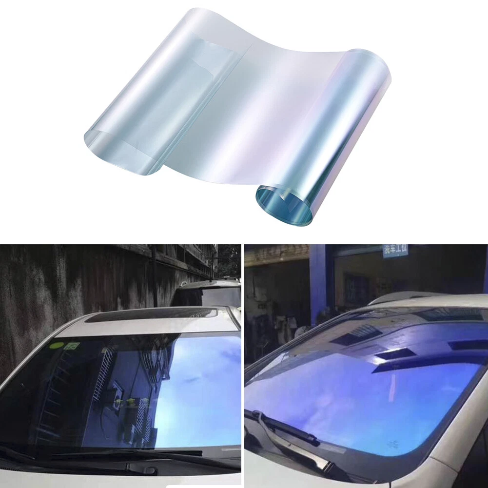 0.75 3M Car Front Window Foils Solar Film Windshield Sun Shade Sticker Blue UK