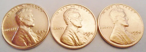1954 P D S Lincoln Wheat Cent / Penny Set AVE CIRCULATED **FREE SHIPPING**