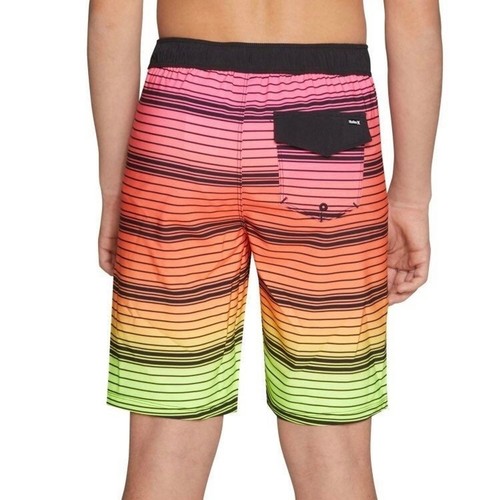 Hurley Boys Swim Trunks Size 4 Shorts Orange Drawstrings Inner Lining Pocket - Picture 2 of 3