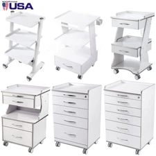 USA Dental Mobile Medical Cart Instrument Trolley/Cabinet with Drawers Wheels