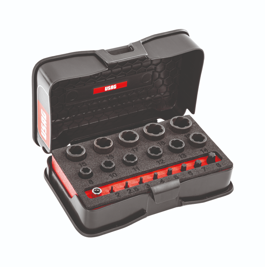 Assortimento di estrattori per viti e dadi esagonali danneggiati USAG U04580312