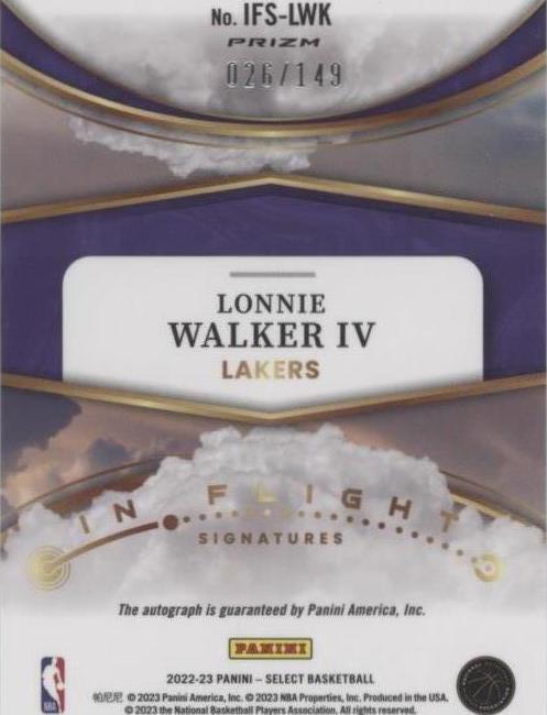 2022-23 Panini Select - Lonnie Walker IV #IFS-LWK for sale | eBay
