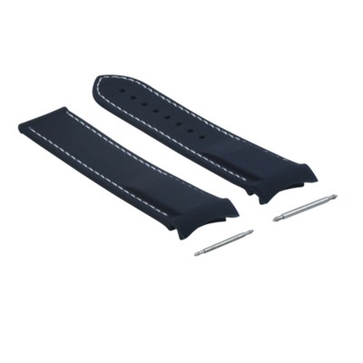 20MM RUBBER DIVER STRAP BAND 41MM FOR OMEGA SEAMASTER CURVED END BLUE WHITE STIT