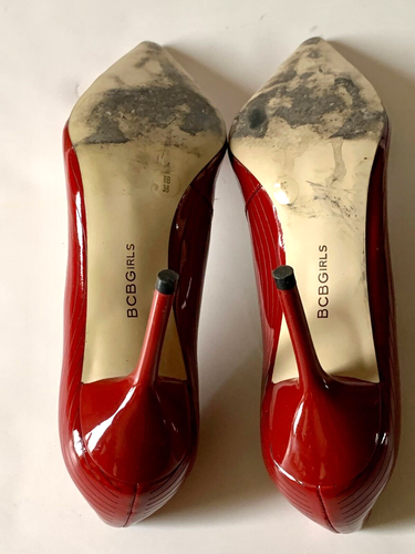 Damen-Pumps BCBGirls rot strukturiert Lackleder spitz zulaufend Gr. 8/38 - Bild 8 von 8