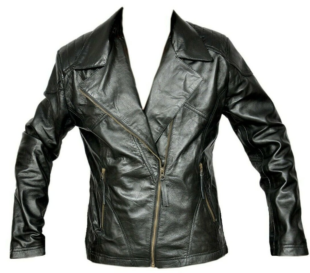 Women Brando Leather Jacket Soft Fashion Motorcycle Styled Leather Biker Jacket
