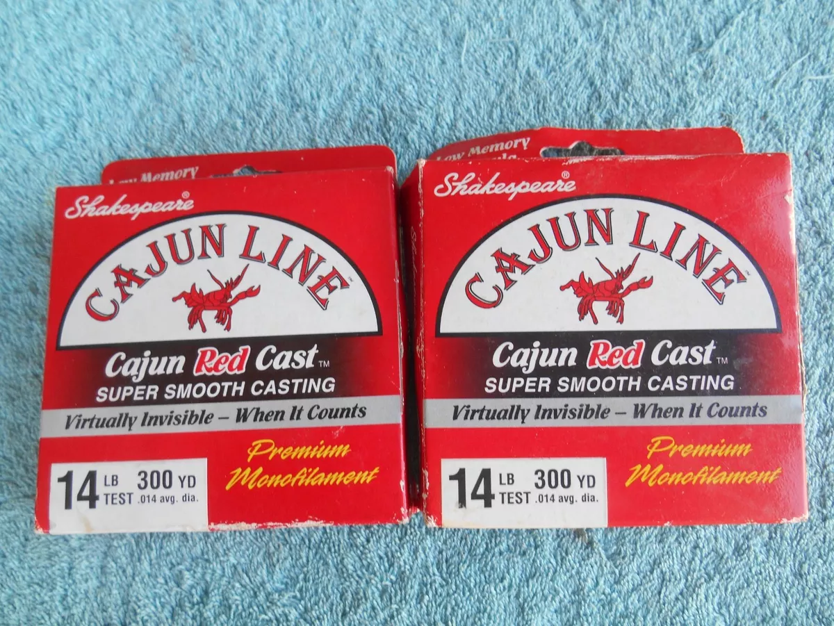 LOT OF 2 NEW SHAKESPEARE RED CAJUN FISHING LINE 14LB. 300YD PREMIUM  MONOFILAMENT