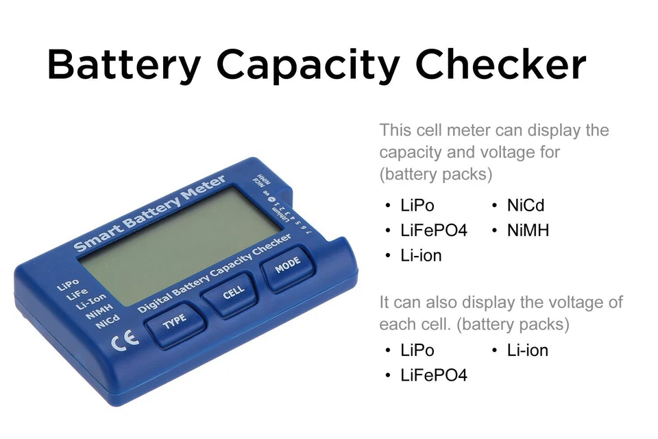 RC CellMeter Digital Battery Checker Voltage Tester for LiPo Li-ion NiMH Nicd - Image 2 of 4