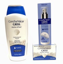 Grisi Concha Nacar Body Lotion, Facial Cream, Bar Soap Mother Of Pearl Bundle