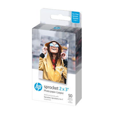 HP Sprocket Zink Photo Paper 2x3'' for HP Sprocket Photo Printers, 50 Sheets