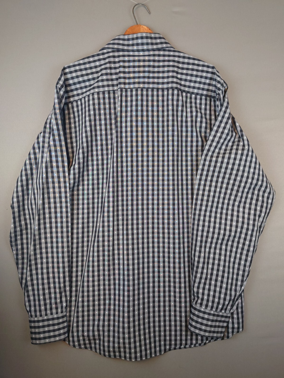 Bugatchi Gingham Check Button Up Cotton Shirt Men… - image 9