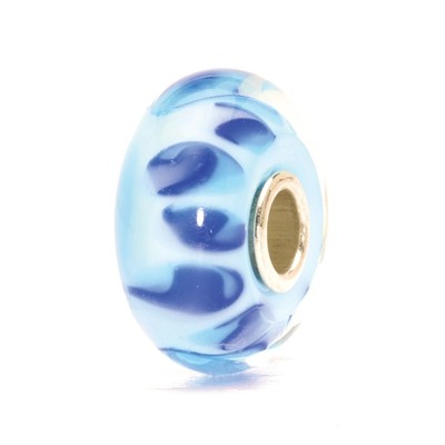Trollbeads Elfbeads 925 Sterling Silver Core Glass Bead BLUISH SHADOW