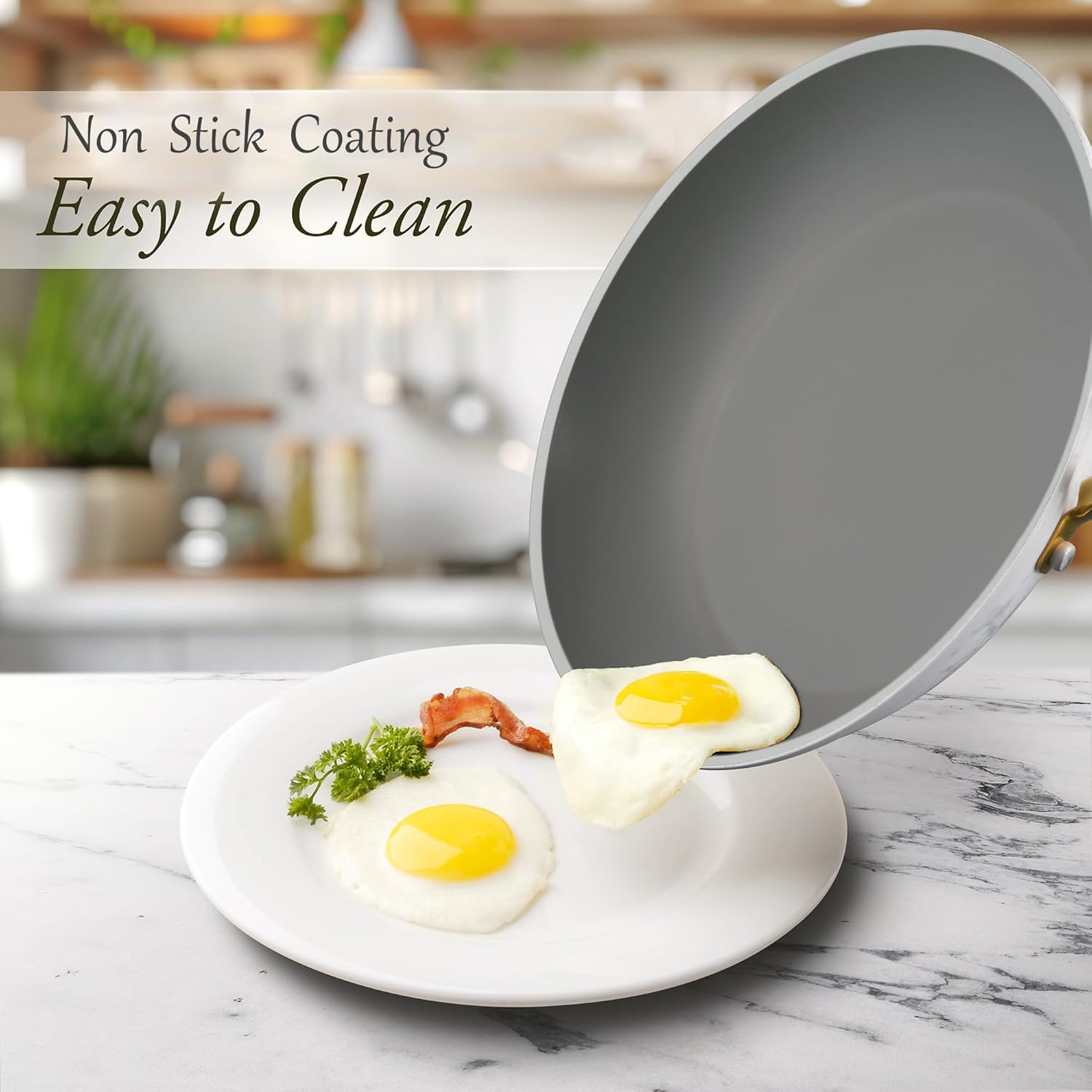 Nonstick Fry Pan Set 2 Piece, 8, 10Inch Skillets Easy to Clean, Cookware, Lightw