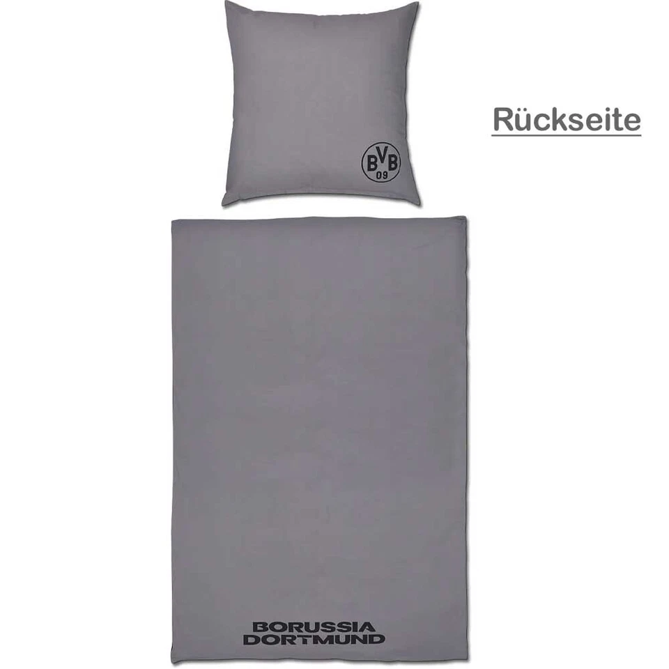 BVB Bettwäsche BVB Logo anthrazit / gelb Wendebettwäsche 135x200 Fanartikel Shop - Bild 3 von 4