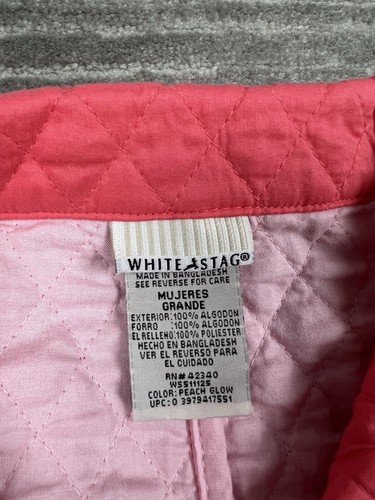 White Stag Jacket Womens Large Pink Snap Buttons Quilted Barbiecore Longsleeve - Picture 10 of 12