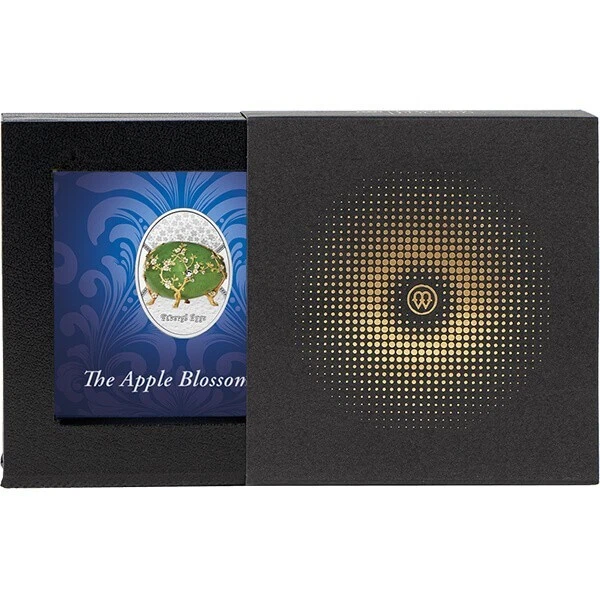 Apple Blossom Egg Faberge Eggs 1/2 oz Proof Silver Coin 1$ Niue 2024 - Image 3 of 3