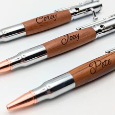 Personalized Bolt Action Pen Bullet Engraved Wood Groomsman Gift Dad Husband