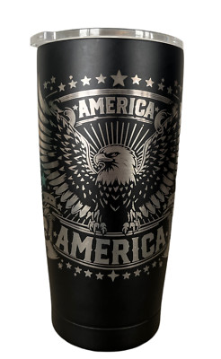 American Eagle Tumbler 18.5oz   Stainless Steel Insulated Travel Mug, USA Patri