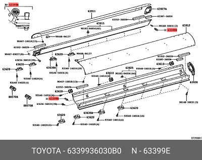 Original Clip, Dachhimmel, 6339936030B0 für Toyota 63399-36030-B0